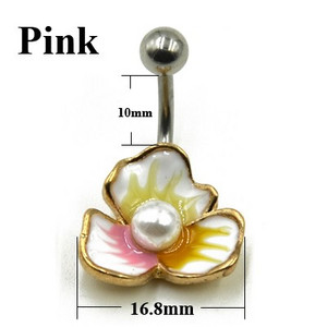 1 τμχ Χειρουργικό ατσάλι Fashion Flower CZ Fem Navel Bar Κοσμήματα με κοιλιά Piercing για γυναίκες Κοσμήματα σώματος ομφαλού 14g