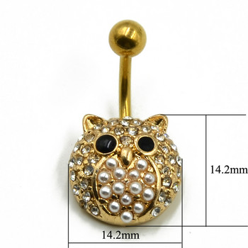 1 бр. Хирургическа стомана Fashion Flower CZ Fem Navel Bar Пръстени за пъп Пиърсинг за жени Бижута за тяло на пъпа 14 g