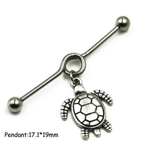 1 τμχ Surgical Steel Sun,Leaf,Moon,Heart,Wing Tribal Wiccan Pagan Tragus Cartilage Helix Βιομηχανικό σκουλαρίκι διάτρησης με μπάρα