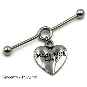 1 τμχ Surgical Steel Sun,Leaf,Moon,Heart,Wing Tribal Wiccan Pagan Tragus Cartilage Helix Βιομηχανικό σκουλαρίκι διάτρησης με μπάρα