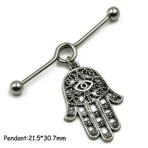 1 τμχ Surgical Steel Sun,Leaf,Moon,Heart,Wing Tribal Wiccan Pagan Tragus Cartilage Helix Βιομηχανικό σκουλαρίκι διάτρησης με μπάρα