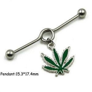 1 τμχ Surgical Steel Sun,Leaf,Moon,Heart,Wing Tribal Wiccan Pagan Tragus Cartilage Helix Βιομηχανικό σκουλαρίκι διάτρησης με μπάρα