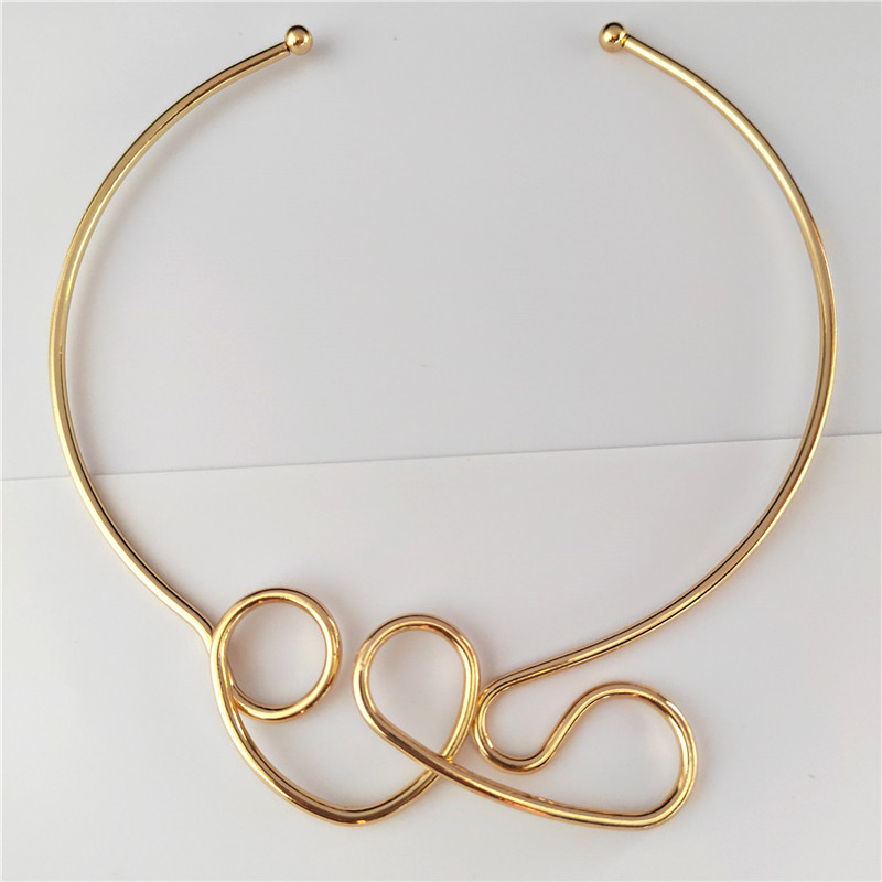 2023 Πανκ Χρυσό Ασημί Χρώμα Ροπές Τσόκερ Κολιέ Γυναικείο Γεωμετρικό Μεταλλικό Γιακά Καρδιά Τσόκερ Μόδα Κόλιερ