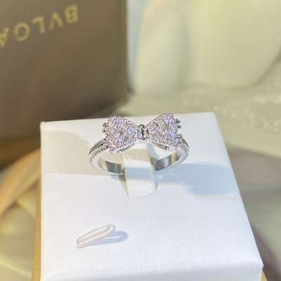 ΝΕΟ Μόδα Φιόγκος Πλήρες Διαμαντένιο Δαχτυλίδι Ζευγάρι Γυναικείο Πολυτελές Πεταλούδα Γεωμετρικό Αρραβώνα Χριστουγεννιάτικο Δώρο Κοσμήματα Νύφης