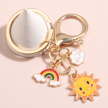 Χαριτωμένο σμάλτο μπρελόκ Sun Rainbow Cloud Keychains Sky Keychains για γυναίκες Αξεσουάρ ανδρικής τσάντας DIY χειροποίητα κοσμήματα δώρα