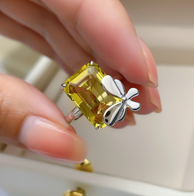 2022 ΝΕΟ Πολυτελές Ζαφείρι Τοπάζι Φιόγκος Πλήρες Διαμαντένιο Κρυστάλλινο Δαχτυλίδι Ζευγάρι Πριγκίπισσα Μπαγκέτα για την Ημέρα του Αγίου Βαλεντίνου Δώρο Νύφης Κοσμήματα για πάρτι