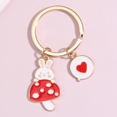 Χαριτωμένο σμάλτο Μπρελόκ Καρδιά Μήνυμα Κουνέλι Μπρελόκ Μανιτάρι Μπρελόκ Ζώου Δώρα Φιλίας για Γυναίκες Κορίτσια Χειροποίητα κοσμήματα