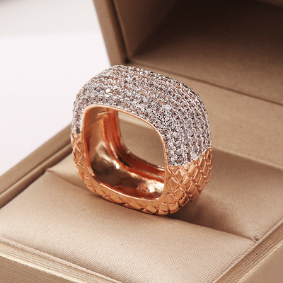 2021-es új luxus S925 ezüst rózsa arannyal töltött női gyűrűk betétes fehér cirkon esküvői eljegyzési ígéret szerelem két tónusú ékszer