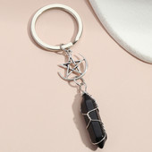 Breloc cu piatră de cuarț natural Steaua Soarelui Floare de Lotus Yoga Breloc Wrap Wrap Breloc de piatră pentru femei bărbați bijuterii lucrate manual DIY