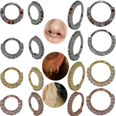 1 komad 6-8 mm Cz prsten za nos prsten za nozdrve cvjetna spirala hrskavica tragus naušnica 20gx8 mm Cz hrskavica huggie hoop naušnica nakit