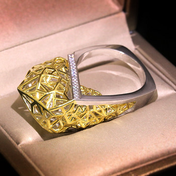Μοντέρνα κοσμήματα Χρυσή Φωλιά Πουλιών Κούφια Δίκτυα Δαχτυλίδια Πανκ Χρώμα στρας Γαμήλιο συμπόσιο ανδρικό γυναικείο δώρο Z3T397
