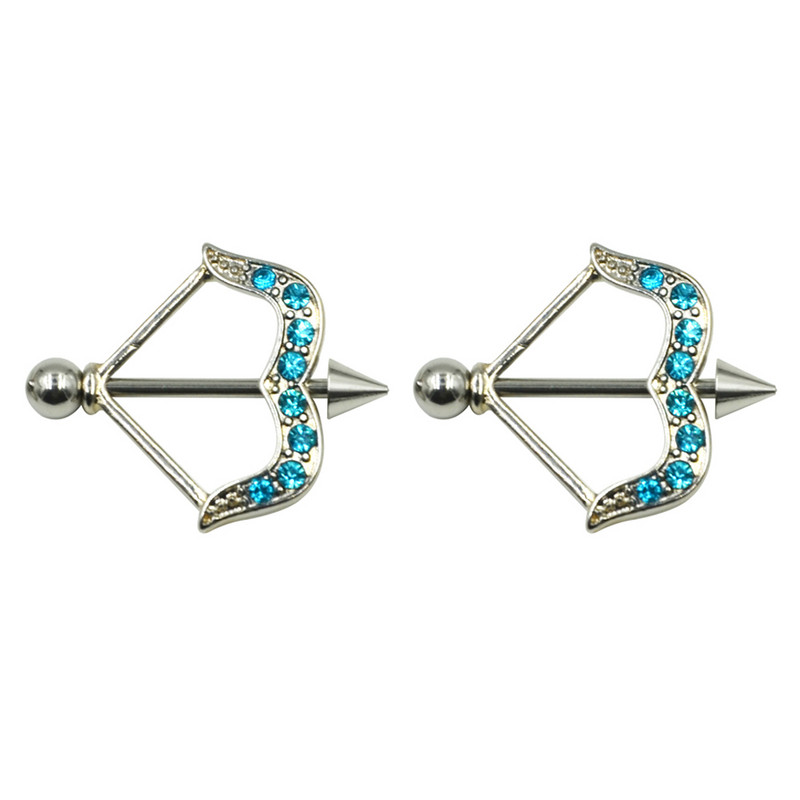 PAR Crystal Cupid Arrow Štitnik za bradavice Piercing Prsten za uteg za bradavice od kirurškog čelika Nakit za tijelo 14 g za lijepu djevojku