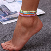 ZOSHI 7Pcs/Σετ Candy Color Beads Anklet βραχιόλι για Γυναικεία Πόδι Αστραγάλος Κοσμήματα Πολύχρωμα ελαστικά ποδαράκια με αλυσίδα Bohemian Jewelry