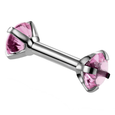 16g 1Pc Zircon Ear Helix Tragus Cartilage Lip Ear Studs Intertally Thread Piercing Straight Bar Lip Belly Ring Piercing Jewelry