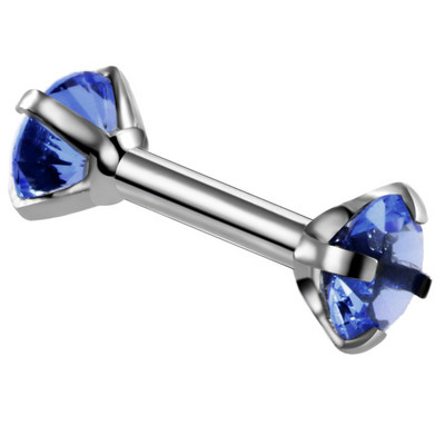 16g 1Pc Zircon Ear Helix Tragus Cartilage Lip Ear Studs Intertally Thread Piercing Straight Bar Lip Belly Ring Piercing Jewelry