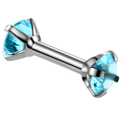 16g 1Pc Zircon Ear Helix Tragus Cartilage Lip Ear Studs Intertally Thread Piercing Straight Bar Lip Belly Ring Piercing Jewelry