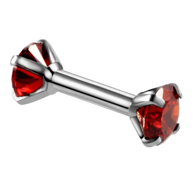 16g 1Pc Zircon Ear Helix Tragus Cartilage Lip Ear Studs Intertally Thread Piercing Straight Bar Lip Belly Ring Piercing Jewelry