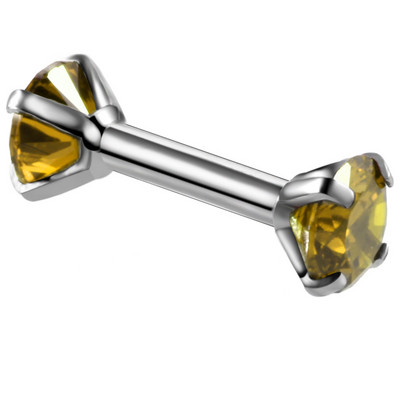 16g 1Pc Zircon Ear Helix Tragus Cartilage Lip Ear Studs Intertally Thread Piercing Straight Bar Lip Belly Ring Piercing Jewelry