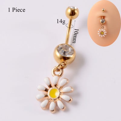 1 buc. Oțel chirurgical 316l Margaretă Limbă Barbell Piercing Inel Punk Limbă Mamelon Buric Inele Piercing Buric Cercei