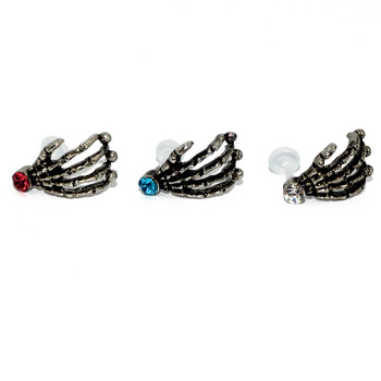 16g 1Pc CZ Gem Skull Hand Bioplast Гъвкава Labret Monore Lip Ring Ear Stud Tragus хрущял Helix Обеца Пиърсинг Бижута