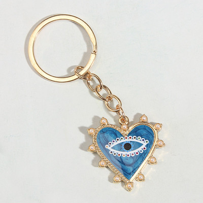 Χαριτωμένο σμάλτο Μπρελόκ Μάτι Πέρλα Μπρελόκ Καρδιά Μπρελόκ Αναμνηστικά Δώρα για Γυναίκες Ανδρικά Κλειδιά Cay DIY Χειροποίητα απλά πανκ κοσμήματα