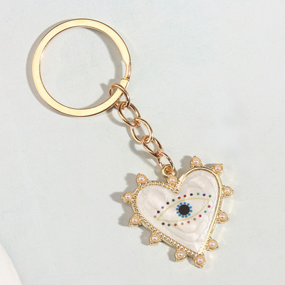 Χαριτωμένο σμάλτο Μπρελόκ Μάτι Πέρλα Μπρελόκ Καρδιά Μπρελόκ Αναμνηστικά Δώρα για Γυναίκες Ανδρικά Κλειδιά Cay DIY Χειροποίητα απλά πανκ κοσμήματα