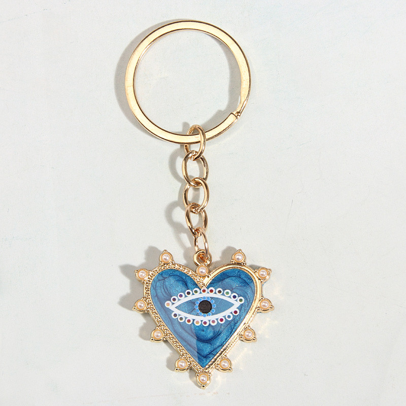Χαριτωμένο σμάλτο Μπρελόκ Μάτι Πέρλα Μπρελόκ Καρδιά Μπρελόκ Αναμνηστικά Δώρα για Γυναίκες Ανδρικά Κλειδιά Cay DIY Χειροποίητα απλά πανκ κοσμήματα
