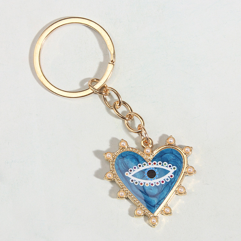 Χαριτωμένο σμάλτο Μπρελόκ Μάτι Πέρλα Μπρελόκ Καρδιά Μπρελόκ Αναμνηστικά Δώρα για Γυναίκες Ανδρικά Κλειδιά Cay DIY Χειροποίητα απλά πανκ κοσμήματα