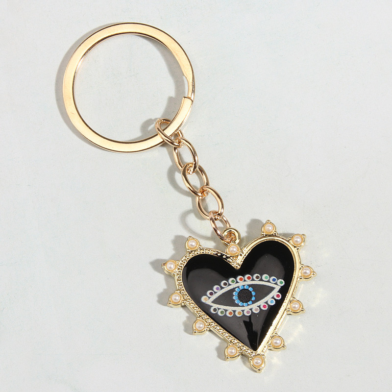 Χαριτωμένο σμάλτο Μπρελόκ Μάτι Πέρλα Μπρελόκ Καρδιά Μπρελόκ Αναμνηστικά Δώρα για Γυναίκες Ανδρικά Κλειδιά Cay DIY Χειροποίητα απλά πανκ κοσμήματα