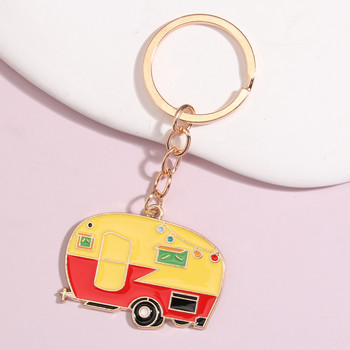 Χαριτωμένο σμάλτο μπρελόκ 2 χρωμάτων Μπρελόκ λεωφορείου τουριστικό μπρελόκ αυτοκινήτου Δώρο οδηγού για γυναίκες Ανδρική τσάντα Αξεσουάρ DIY Κοσμήματα