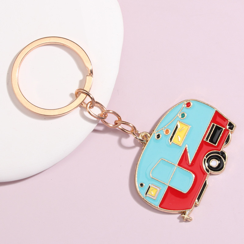 Breloc drăguț emailat, 2 culori, breloc de autobuz, lanțuri de chei pentru mașini de turism, cadou șofer pentru femei, bărbați, accesoriu pentru geantă, bijuterii DIY