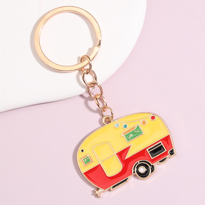 Breloc drăguț emailat, 2 culori, breloc de autobuz, lanțuri de chei pentru mașini de turism, cadou șofer pentru femei, bărbați, accesoriu pentru geantă, bijuterii DIY