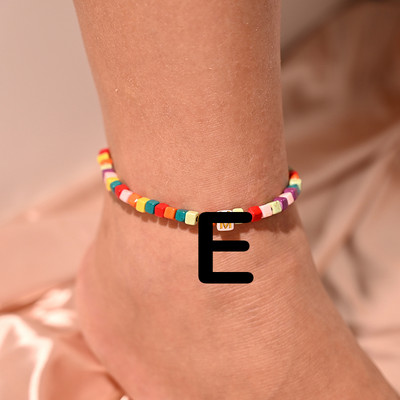 Πολύχρωμο αρχικό βραχιόλι με αστραγάλο στο πόδι για γυναίκες Μόδα ρυθμιζόμενα γυναικεία ποδαράκια κοσμήματα παραλίας με αλυσίδα