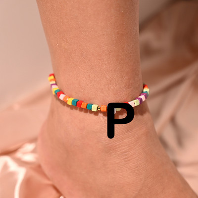 Πολύχρωμο αρχικό βραχιόλι με αστραγάλο στο πόδι για γυναίκες Μόδα ρυθμιζόμενα γυναικεία ποδαράκια κοσμήματα παραλίας με αλυσίδα