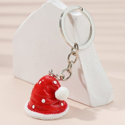 Breloc de Crăciun Pălărie de Moș Crăciun Breloc de copac fulg de nea Breloc drăguț din rășină Cadouri de festival pentru femei bărbați bijuterii lucrate manual