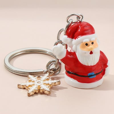 Breloc de Crăciun Pălărie de Moș Crăciun Breloc de copac fulg de nea Breloc drăguț din rășină Cadouri de festival pentru femei bărbați bijuterii lucrate manual