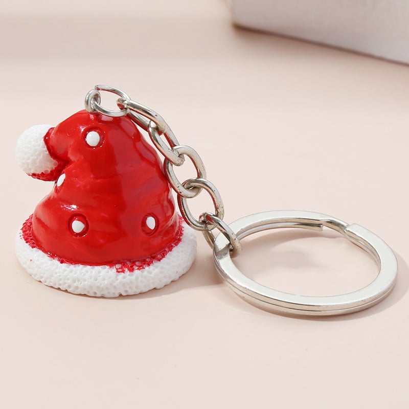 Breloc de Crăciun Pălărie de Moș Crăciun Breloc de copac fulg de nea Breloc drăguț din rășină Cadouri de festival pentru femei bărbați bijuterii lucrate manual