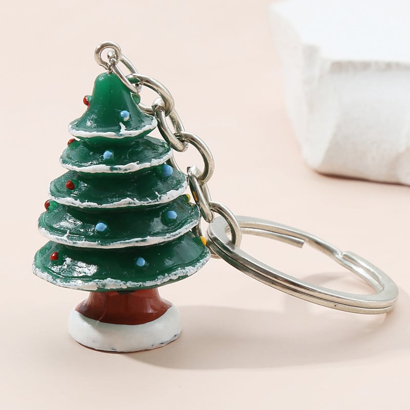 Breloc de Crăciun Pălărie de Moș Crăciun Breloc de copac fulg de nea Breloc drăguț din rășină Cadouri de festival pentru femei bărbați bijuterii lucrate manual