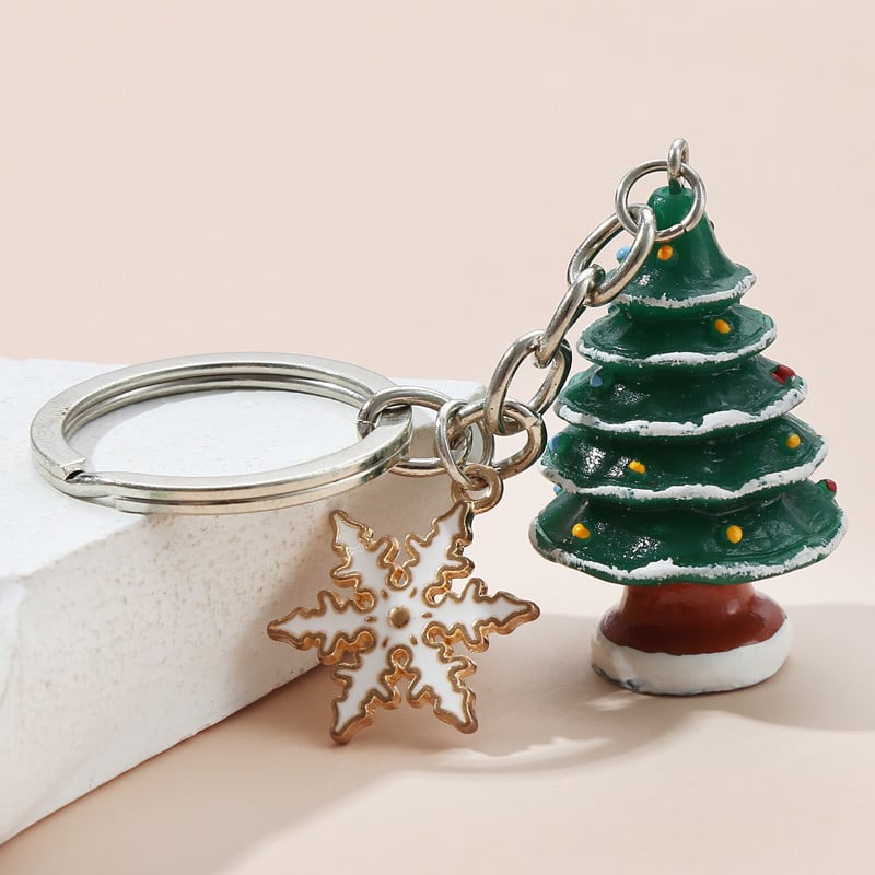 Breloc de Crăciun Pălărie de Moș Crăciun Breloc de copac fulg de nea Breloc drăguț din rășină Cadouri de festival pentru femei bărbați bijuterii lucrate manual