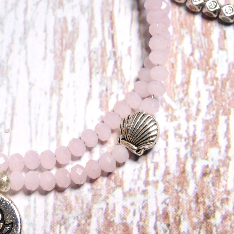 MOON GIRL Natural Shell Lotus Anklet Set Fashion Boho Crystal Bead Χειροποίητη Cowrie Turtle Summer Femme Jewelry Dropshipping