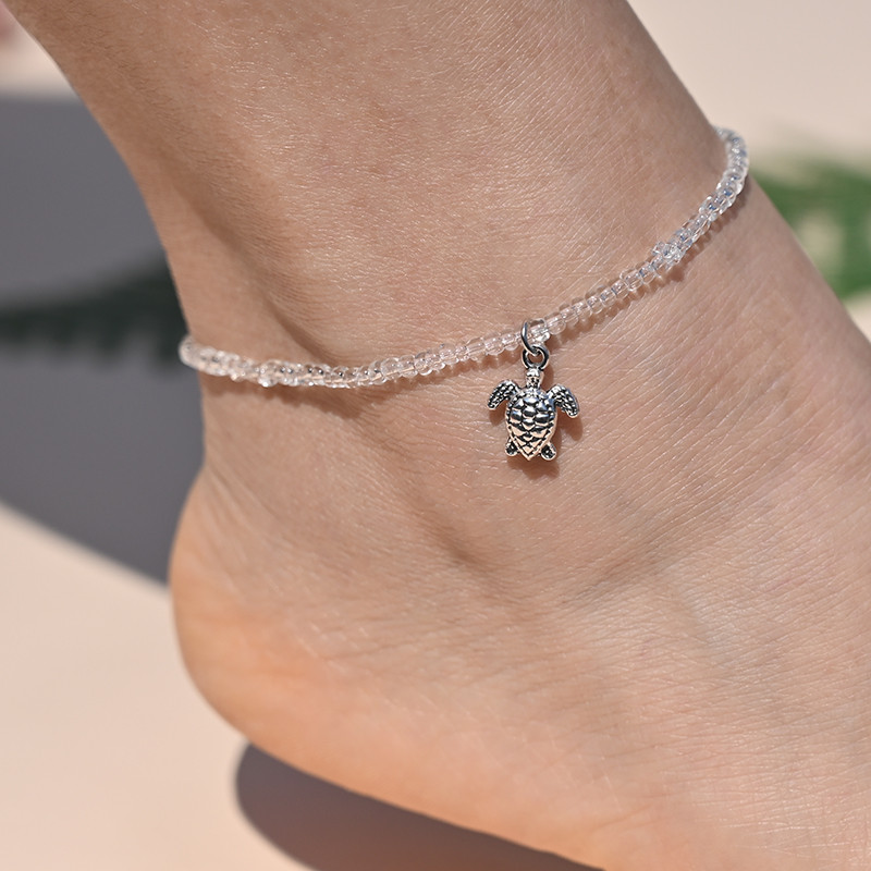 10 ΤΕΜ Βραχιόλι αστραγάλου με χάντρες ουράνιο τόξο για γυναίκες Κρεμαστό μενταγιόν αστερίας με κοχύλι με χάντρες για αγκάθια με αλυσίδα ποδιών Σετ λουράκι Friendship Beach Jewelry