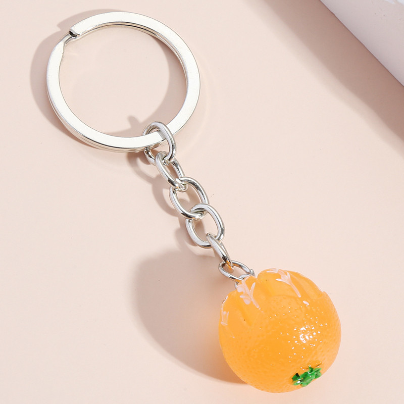 Breloc din rășină Breloc portocaliu multicolor Breloc cu fructe pentru femei bărbați Accesoriu geantă pentru mașină agățat bijuterii lucrate manual Cadouri