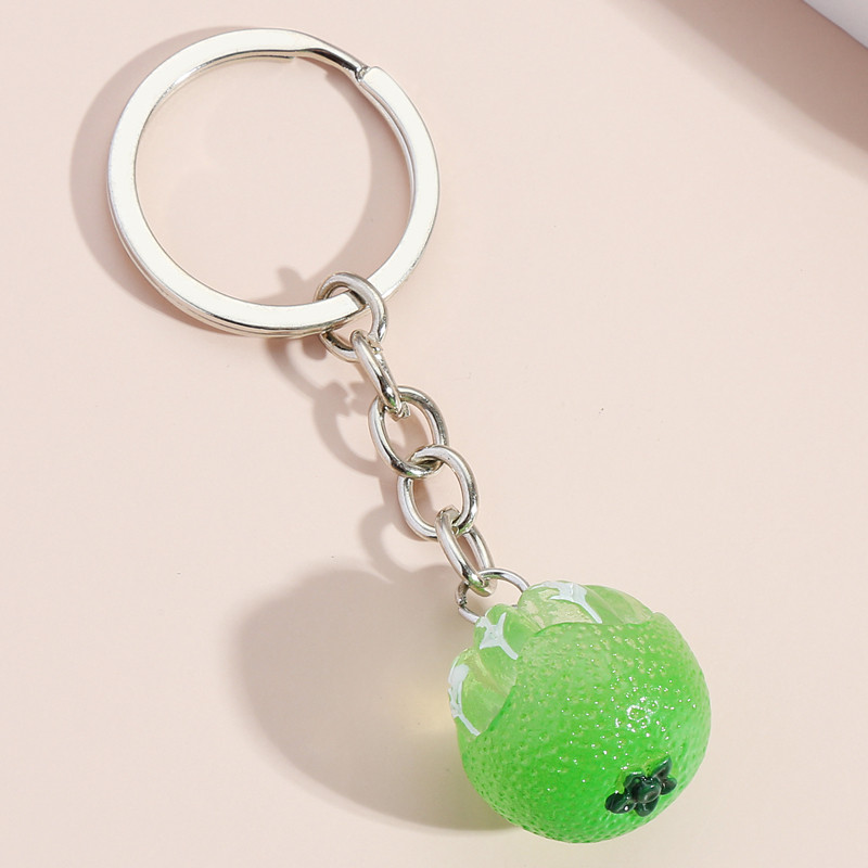 Breloc din rășină Breloc portocaliu multicolor Breloc cu fructe pentru femei bărbați Accesoriu geantă pentru mașină agățat bijuterii lucrate manual Cadouri