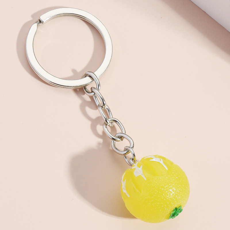 Breloc din rășină Breloc portocaliu multicolor Breloc cu fructe pentru femei bărbați Accesoriu geantă pentru mașină agățat bijuterii lucrate manual Cadouri