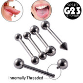 1 buc Inele solide G23 din titan cu limbă drepte pentru bară, con și bilă, inele pentru bară pentru mamelon cu filet intern, piercing, bijuterii pentru corp