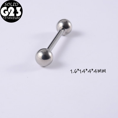 1 buc Inele solide G23 din titan cu limbă drepte pentru bară, con și bilă, inele pentru bară pentru mamelon cu filet intern, piercing, bijuterii pentru corp
