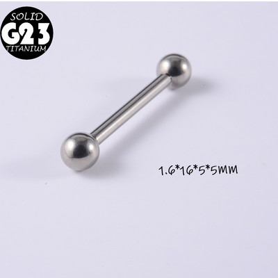 1 buc Inele solide G23 din titan cu limbă drepte pentru bară, con și bilă, inele pentru bară pentru mamelon cu filet intern, piercing, bijuterii pentru corp