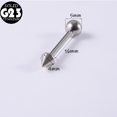 1 buc Inele solide G23 din titan cu limbă drepte pentru bară, con și bilă, inele pentru bară pentru mamelon cu filet intern, piercing, bijuterii pentru corp
