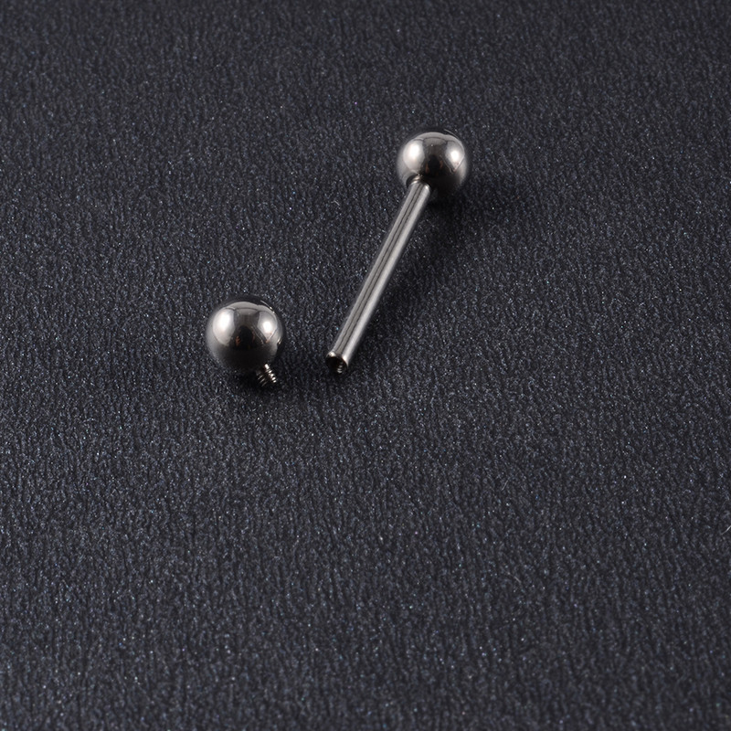 1 buc Inele solide G23 din titan cu limbă drepte pentru bară, con și bilă, inele pentru bară pentru mamelon cu filet intern, piercing, bijuterii pentru corp