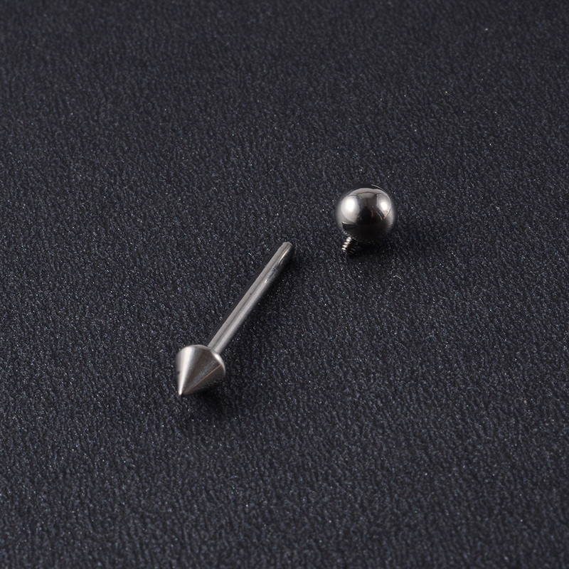 1 buc Inele solide G23 din titan cu limbă drepte pentru bară, con și bilă, inele pentru bară pentru mamelon cu filet intern, piercing, bijuterii pentru corp